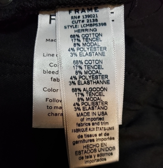 Frame Le Crop Mini Boot Jeans color Herring 'BLACK", Size 26 - Picture 11 of 17